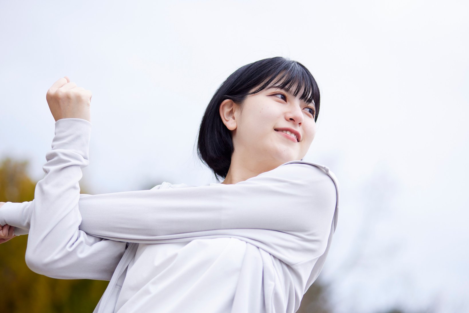 Japanese woman exercising